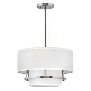 Pendul / plafonieră semi-aplicată Graham - 3 surse de lumină E14 - nichel lustruit Elstead small 1