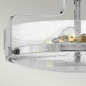 Plafonieră semi-încastrată Elstead Harper 3×E27, crom lustruit, sticlă transparentă cu bule, 46 cm small 1