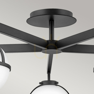 Plafonieră semi-aplicată Hollis - 5 surse de lumină - negru, sticlă opal Elstead small 2