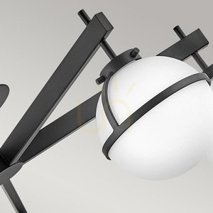 Plafonieră semi-aplicată Hollis - 5 surse de lumină - negru, sticlă opal Elstead small 3
