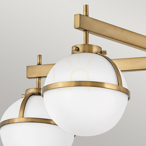 Plafonieră semi-aplicată Hollis - 5 surse de lumină - alamă Heritage Brass, sticlă opal Elstead small 1