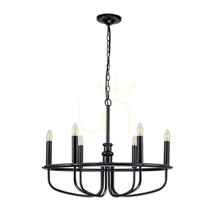 Candelabru Capitol Hill - 6 surse de lumină - Negru Elstead small 6