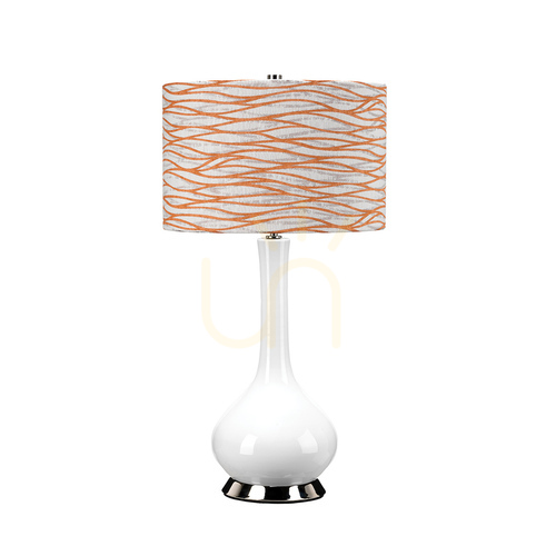 Verifica Milo lampă de masă - 1 sursă de lumină - Alb / Nichel lustruit Elstead