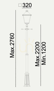 Felinar de grădină LED Norlys LONDON BIG 4125BL negru, stâlp telescopic 120–220 cm, 17,5 W, 4000 K small 1