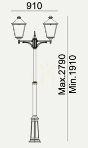 Lanternă de grădină / parc IP54 LONDON BIG 4131WH LED 2x13.4W 4000K alb - premium NORLYS small 1