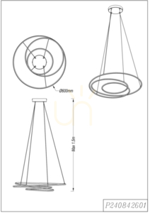 Lampă suspendată Zuma Line ZEPHYRA P240842601 negru 1xLED small 1