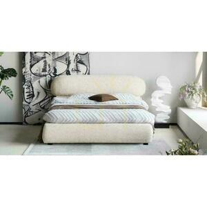 Pat tapițat 160x200 cm AVION Light Beige, cu depozitare small 1