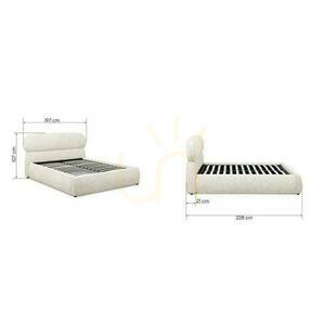 Pat tapițat 160x200 cm AVION Light Beige, cu depozitare small 2