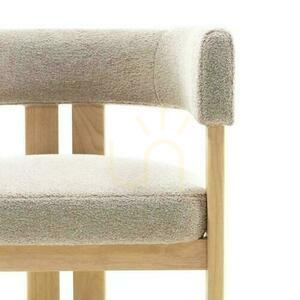 Scaun HARRIS Cream Boucle cu picioare din lemn small 2