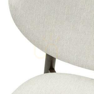 Set de 2 scaune JULIETTE bej cu picioare din nuc italian small 3