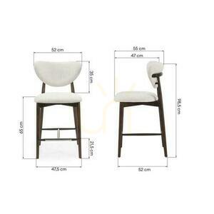 Scaun bej JULIETTE cu picioare din nuc small 5