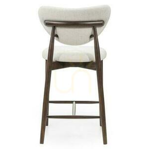 Scaun bej JULIETTE cu picioare din nuc small 6