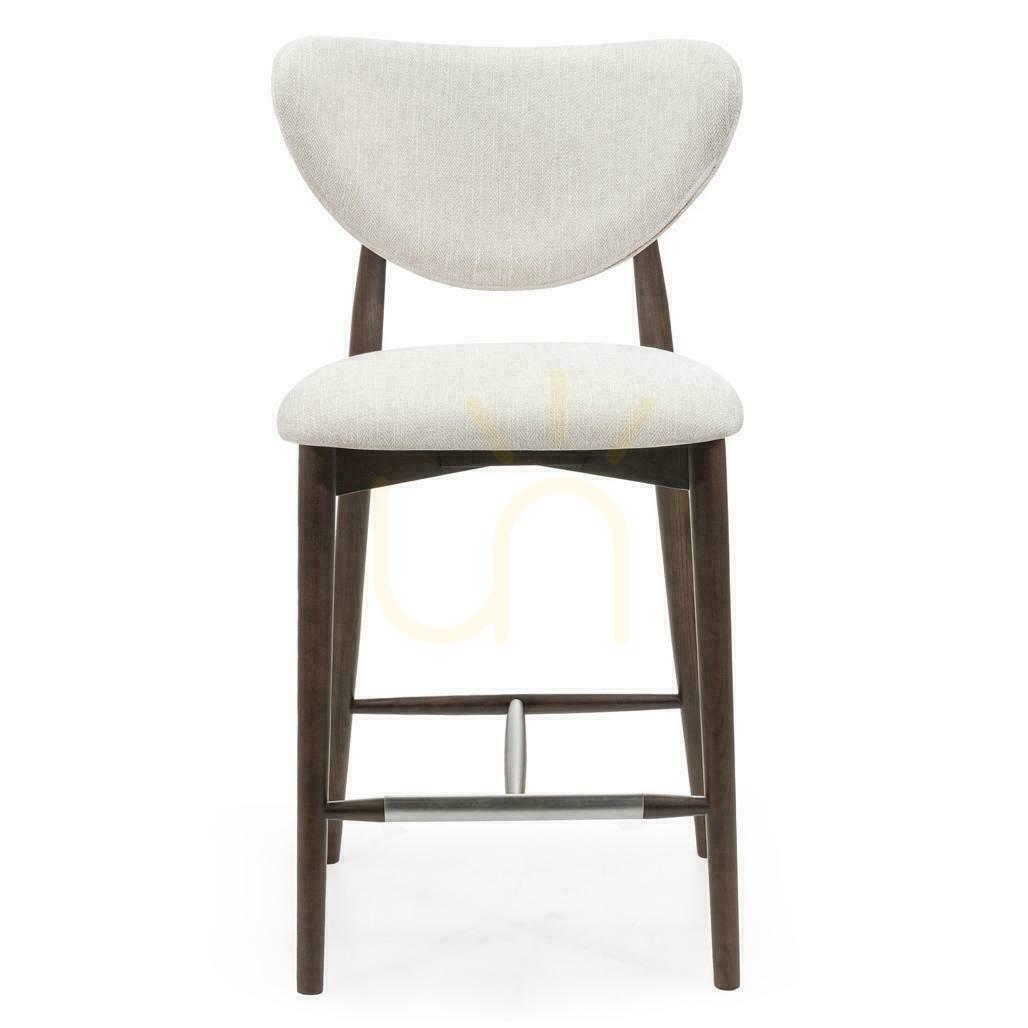 JULIETTE Beige Chair with Walnut Legs