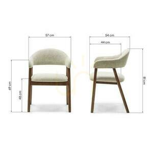 Set de 2 scaune tapițate LARIS Beige Boucle cu picioare din nuc italian small 8