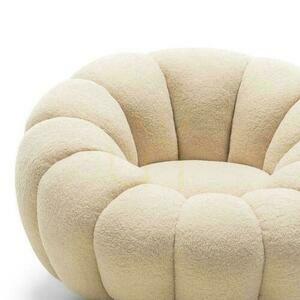 LOEL Bej Boucle Puff cu bază pivotantă small 2