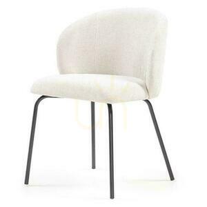 Set de 4 scaune LUEUR bej deschis cu picioare negre small 2