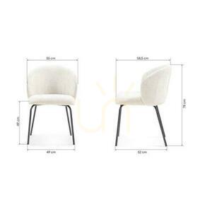 Set de 4 scaune LUEUR bej deschis cu picioare negre small 7