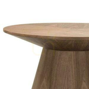 MARIEL Masă de cafea rotundă 90 cm furnir de nuc small 5