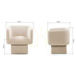 MAREL Scaun pivotant Bej deschis cu catifea small 3