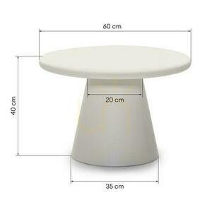 Masă de cafea 60 cm METRE Ecru cu strat de microcement small 5