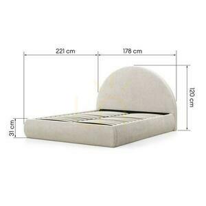 Pat tapițat 160x200 cm MIMIQ Beige cu compartiment de depozitare small 5