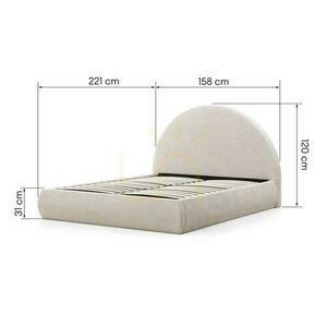 Pat tapițat 140x200 cm MIMIQ Beige cu compartiment de depozitare small 5