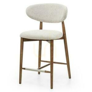 MIRALI Scaun bej cu picioare maro small 0