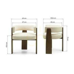 MOCHA Scaun bej cu picioare din stejar Mokka small 7