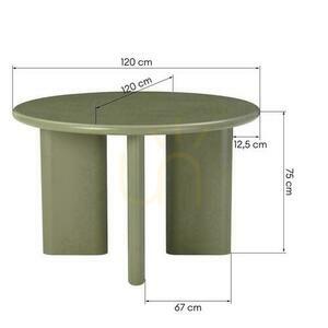 Masă de luat masa 120 cm MOLIQ Matte Olive Green small 4