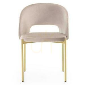 Set de 2 scaune MORES bej cu picioare aurii small 3