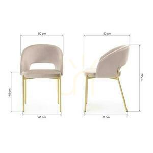 Set de 2 scaune MORES bej cu picioare aurii small 7