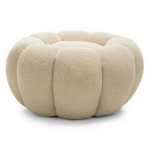 Pouf PERLE Beige Boucle small 1
