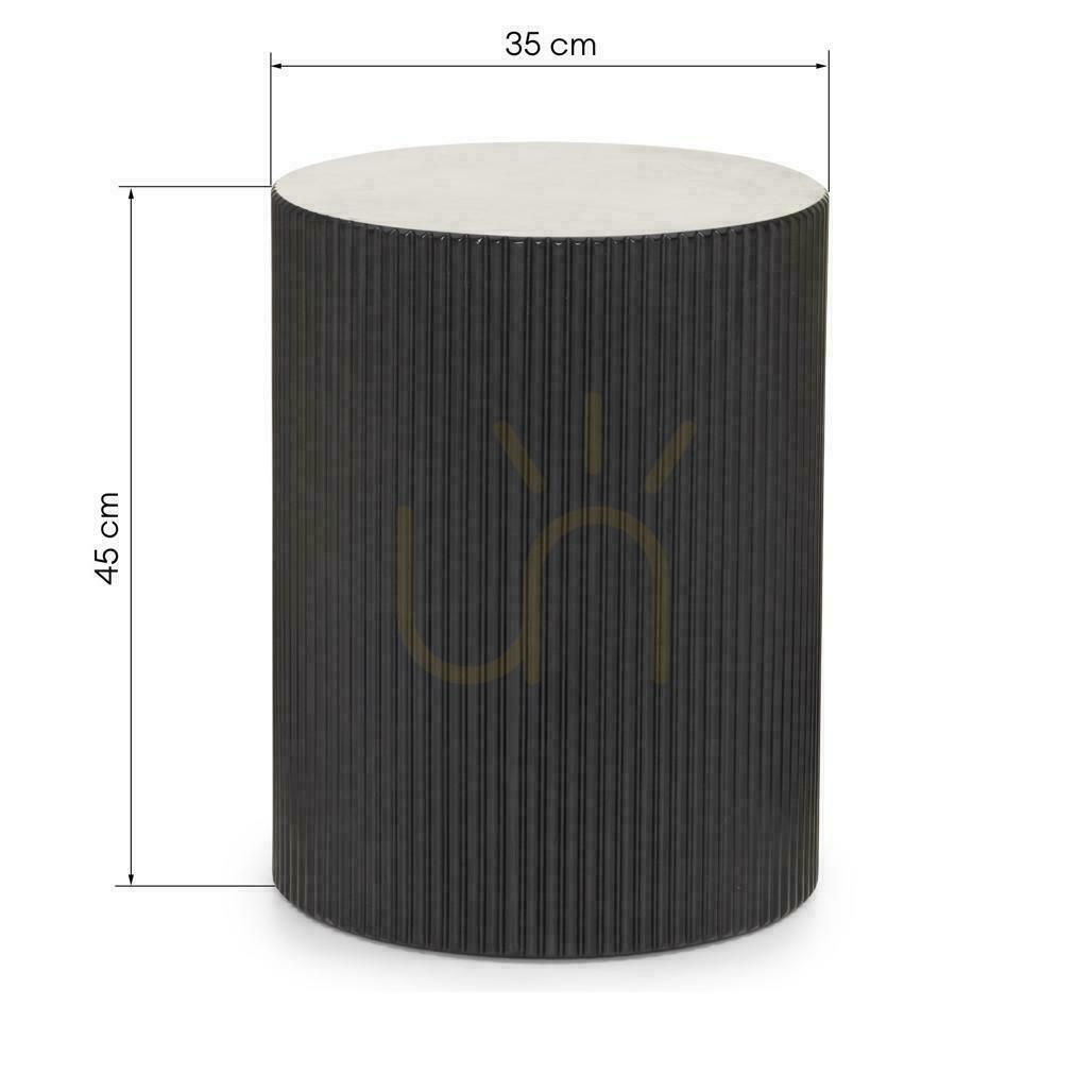 Afişa RYU masă laterală 35 cm, negru cu caneluri RYU masă laterală 35 cm, negru cu caneluri