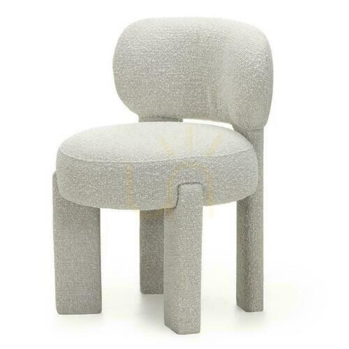 Verifica Set de 2 scaune tapițate SAMMA Gray-Beige, Boucle