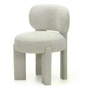 Set de 2 scaune tapițate SAMMA Gray-Beige, Boucle small 0