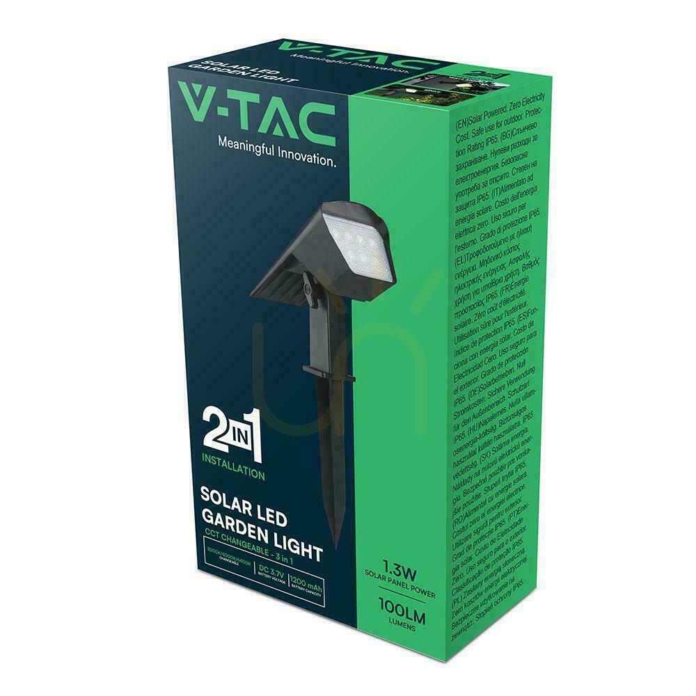 Spectacol LED V-TAC solar 1.3W IP65 VT-10183 3000K-4000K-6500K 100lm 2-in-1 grădină perete plug-in corp de iluminat 3 ani garanție LED V-TAC solar 1.3W IP65 VT-10183 3000K-4000K-6500K 100lm 2-in-1 grădină perete plug-in corp de iluminat 3 ani garanție