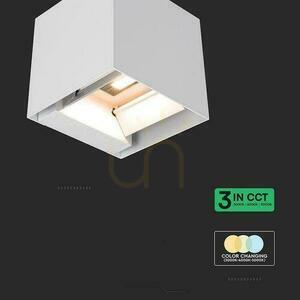 V-TAC 9W LED COB solar perete corp de iluminat cub alb 15x15cm IP65 senzor de mișcare VT-409CCT 3000K-4000K-5000K 800lm small 6