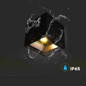 V-TAC corp de iluminat solar de perete 9W LED COB cub antracit 15x15cm IP65 senzor de mișcare VT-409CCT 3000K-4000K-5000K 800lm small 14