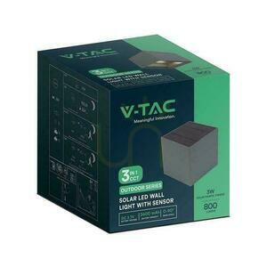 V-TAC corp de iluminat solar de perete 9W LED COB cub antracit 15x15cm IP65 senzor de mișcare VT-409CCT 3000K-4000K-5000K 800lm small 5
