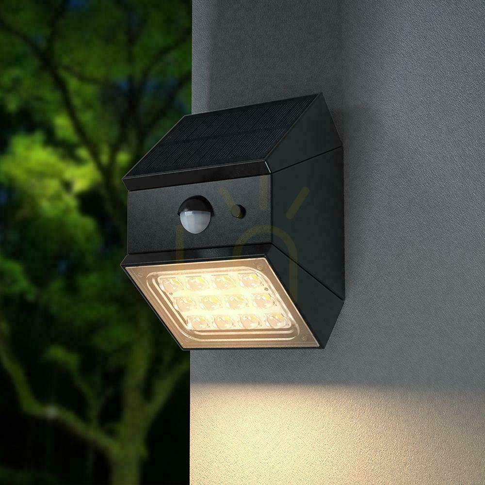 Spectacol V-TAC 2.5W CCT solar perete perete lampă senzor de mișcare negru VT-11025CCT-B 3000K-4000K-6000K 300lm V-TAC 2.5W CCT solar perete perete lampă senzor de mișcare negru VT-11025CCT-B 3000K-4000K-6000K 300lm
