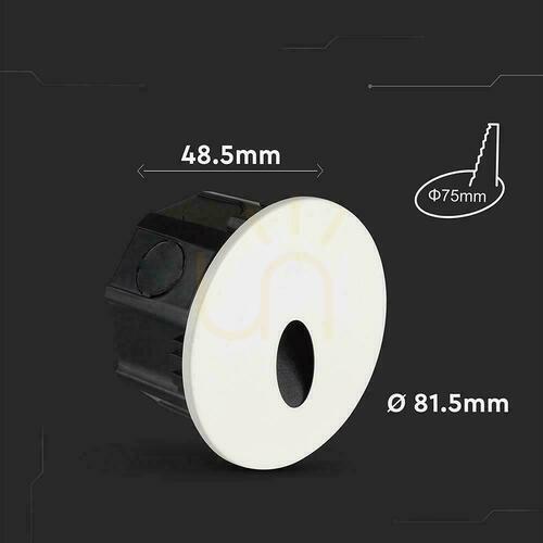 Verifica Corp de iluminat pentru scări față interschimbabilă 3W LED V-TAC alb / negru rotund 230V IP65 3in1 CCT VT-10184 3000K-4200K-6400K 170lm