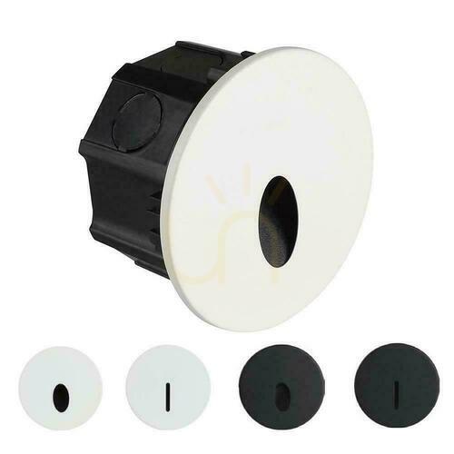 Verifica Corp de iluminat pentru scări față interschimbabilă 3W LED V-TAC alb / negru rotund 230V IP65 3in1 CCT VT-10184 3000K-4200K-6400K 170lm