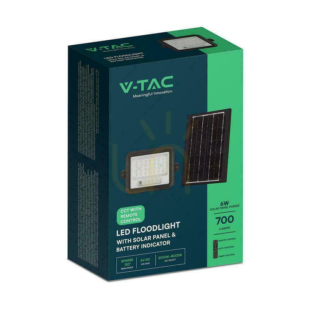 Verifica V-TAC 50W CCT solar LED proiector de la distanță cronometru automat IP65 negru VT-54W 700lm 3 ani garanție V-TAC 50W CCT solar LED proiector de la distanță cronometru automat IP65 negru VT-54W 700lm 3 ani garanție