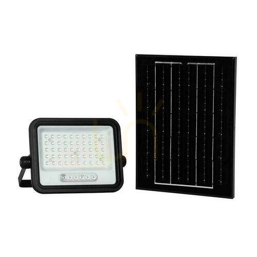 Verifica V-TAC 100W CCT solar LED proiector de la distanță cronometru automat IP65 negru VT-104W 1000lm 2 ani garanție