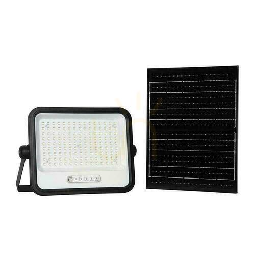 Verifica V-TAC 300W CCT solar LED proiector de la distanță auto timer IP65 negru VT-304W 2400lm 3 ani garanție