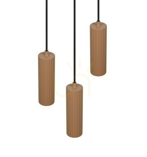 Verifica Lampă suspendată Trio SOKA 367730365, maro cafea, 3×GU10, Ø28 cm