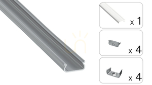 TEKKNI ORRE set argintiu, abajur transparent 3 m small 1