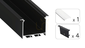 TEKKNI HEDE set negru, abajur transparent 3 m small 1
