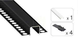 TEKKNI MOSSO set negru, abajur lăptos 3 m small 1