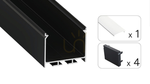 TEKKNI NORS set negru, abajur lăptos 2 m small 1